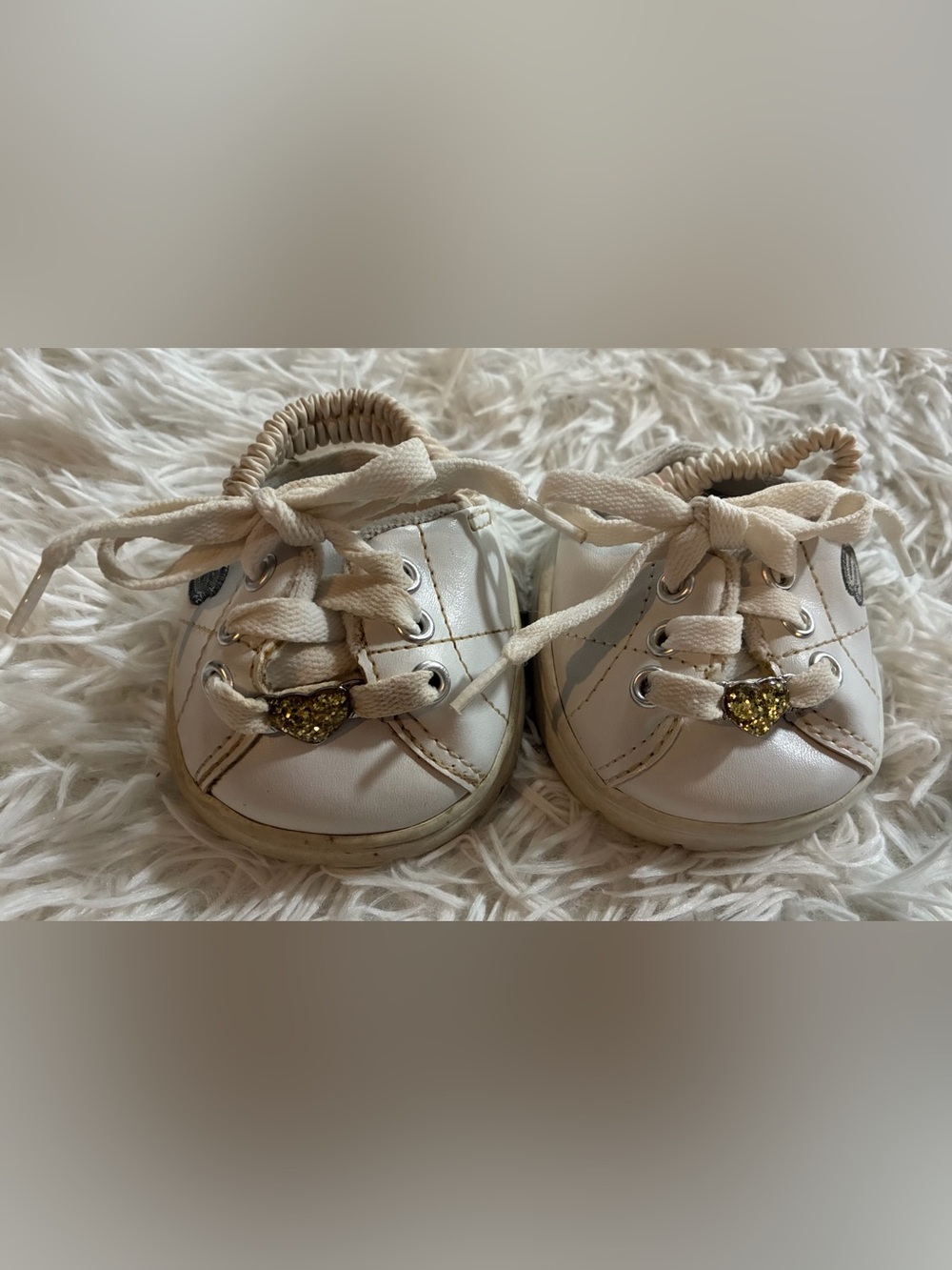 Vintage Y2K Build A Bear Workshop Skechers Heart Charm Sneakers Shoes White BAB